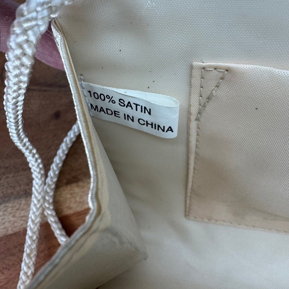 VTG Gunne Sax Satin Evening Bag Clutch‎ Purse Rhinestone Bow Formal Party 90s - Picture 5 of 12